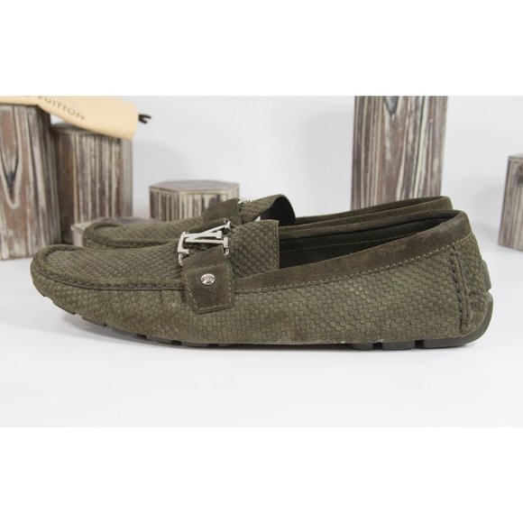 Louis Vuitton Monte Carlo Olive Suede Moccasins 12 - Picture 5 of 8